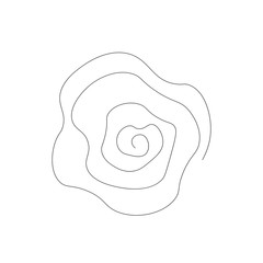 Rose flower silhouette one line drawing. Vector illustration