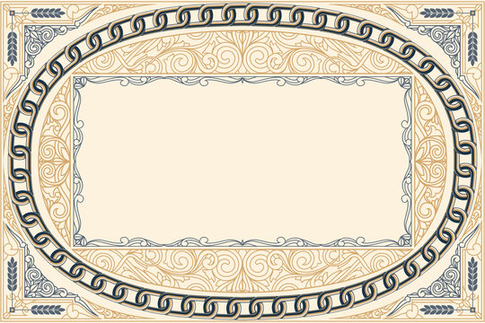 Decorative ornate retro design card