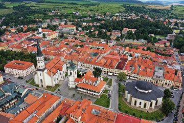 Obraz premium Aerial view of the historic center in Levoca, Slovakia 
