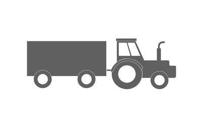 Farm tractor outline and filled vector sign. Symbol, logo illustration. 