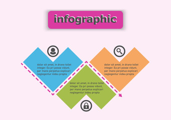 Pattern heart vector template design icon for illustration. Planning presentation business infographic template with 3 options. Creative concept plan use for web banner.