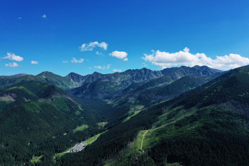 Aerial view of Rohace National Park, part of the Western Tatras in Slovakia
