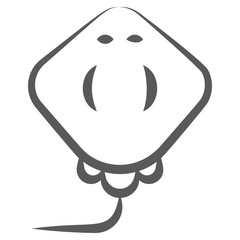 
Cartilaginous fish icon in doodle design, stingray icon
