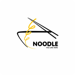 noodles with doodle chopsticks - Asian cuisine.