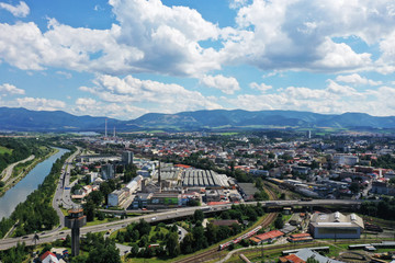 Aerial view of Zilina town in Slovakia