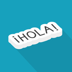hola (hi in spanish), concept of learning spanish language- vector illustration © chrupka