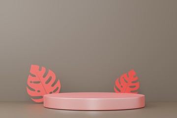 Minimal 3d rendering scene with composition empty cylinder podium for product and abstract background. mock up geometric shape in pastel colors. platforms for cosmetic 3d illustration