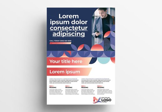 Corporate Poster Flyer with Modern Circular Pattern