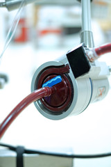 closeup oxygenator of ECMO (Extracorporeal membrane oxygenation) in critical care unit (CCU