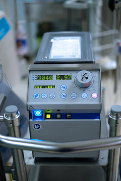 closeup oxygenator of ECMO (Extracorporeal membrane oxygenation) in critical care unit (CCU