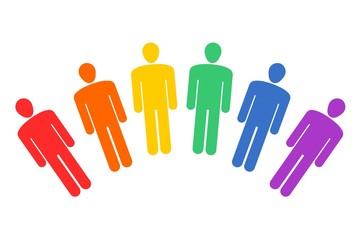Isolated human rainbow vector illustration