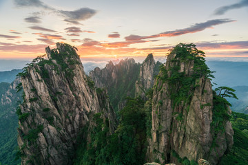 Beautiful mountains in Huangshan Anhui China