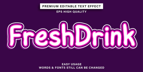 Editable text effect - fresh drink