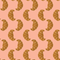 Croissant Seamless Vector Pattern 02