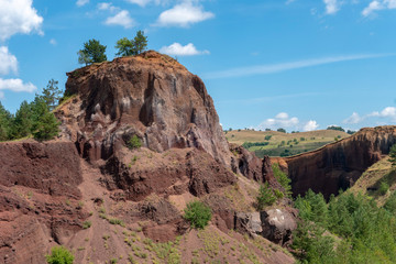 View of volcanic crater in Racos village, Brasov county, Romania