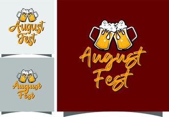 agust Festival with Beer. vector illustration of a beer bottle