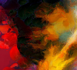 Naklejka na ściany i meble Colorful Hot Abstract Painting. 3D rendering