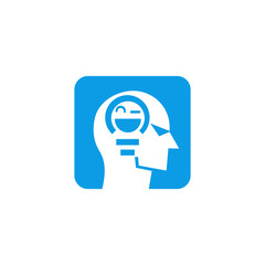 Obraz premium Brain activity concept.human head. Creative idea, mind, nonstandard thinking logo.