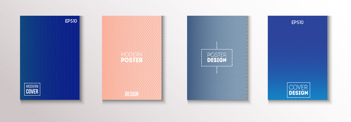 Folded Minimal Cover Vector Set. Pattern Gradient Overlay Business 