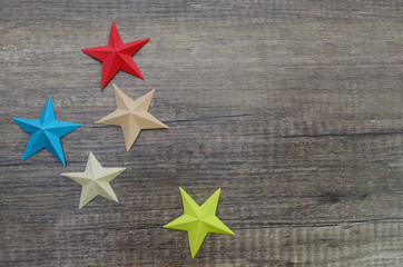 Fototapeta na wymiar Christmas origami stars holiday