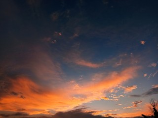 red sunset sky