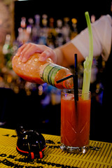 Bartender preparing cocktail at the cocktail bar. drinks concept