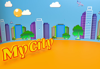 city in the city vector