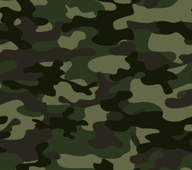 Fototapeta premium Army camouflage green background seamless pattern