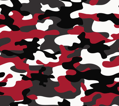 
Red camouflage seamless pattern vector background stylish design