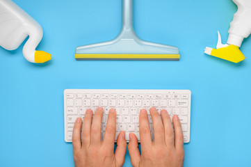 .Cleaning service. Online ordering a cleaning company. Online sale of household chemicals.