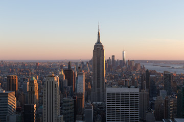 Fototapeta na wymiar New York skyline at sunset