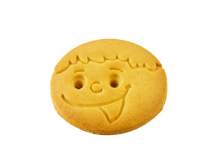 Round cookie isolated on a white background
