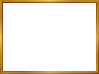 ゴールドのシンプルな額縁のフレームイラスト_三角型