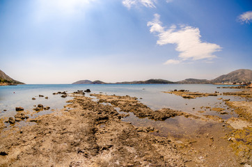 Fototapeta na wymiar rocky beach in Greece Anavyssos