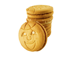 Round cookie isolated on a white background
