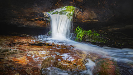 Fototapeta na wymiar The beautiful waterfall in forest.