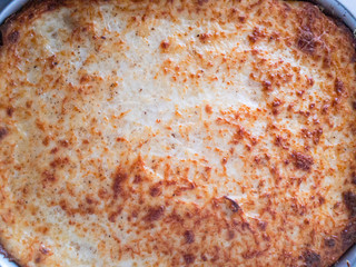 pasticcio top view surface