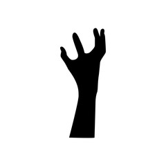 halloween zombie hand icon, silhouette style