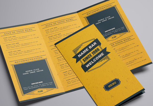 Stylish Food Menu Trifold