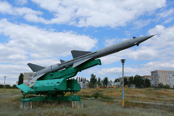 Anti-aircraft soviet air defense missiles on position
