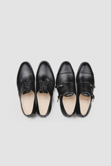 Male shoes. Men's fashion leather shoes Monk and Derby