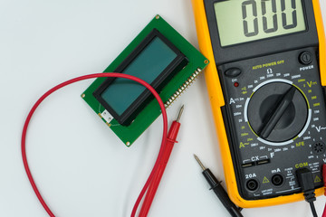 digital multimeter on white background