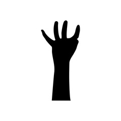 Fototapeta premium halloween zombie hand icon, silhouette style