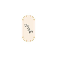 Beauty design element. Floral design. Emblem design on white background
