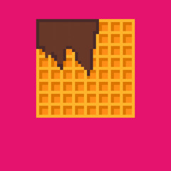 Pixel Art Waffle with Chocolate