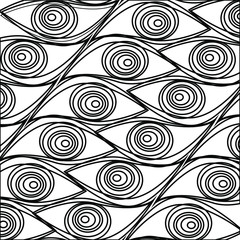 
Coloring page - antistress. Black linear image of the eyes. Pattern for the whole sheet. Confused image.