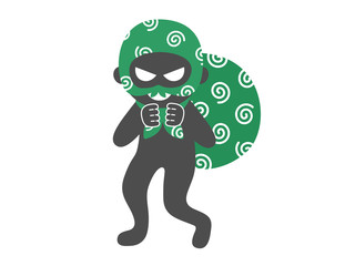 風呂敷を持った泥棒のイラスト
