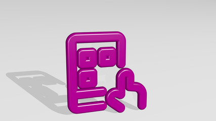 TABLET TOUCH 3D icon casting shadow, 3D illustration for computer and digital