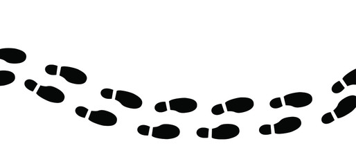 Human bare walk footprints shoes and shoe sole Kids feet and foot steps Fun vector baby footsteps icon or sign for print Kid step for trail Walking footstep and footprint for trekking or follow route