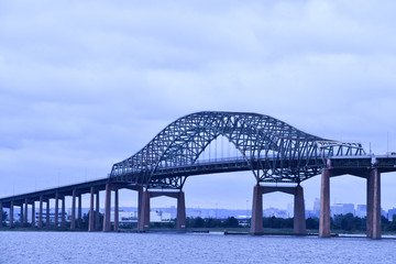 The Newark Bay Bridge, officially the Vincent R. Casciano Memorial Bridge